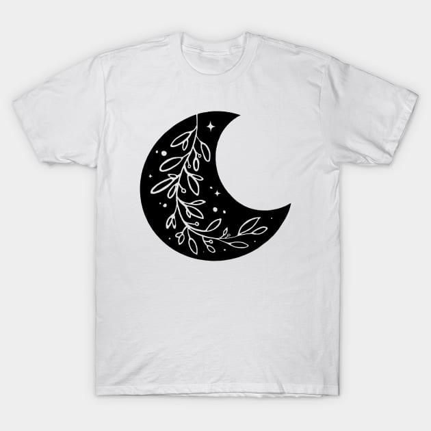 Boho chic Moon Art T-Shirt T-Shirt by OgogoPrintStudio